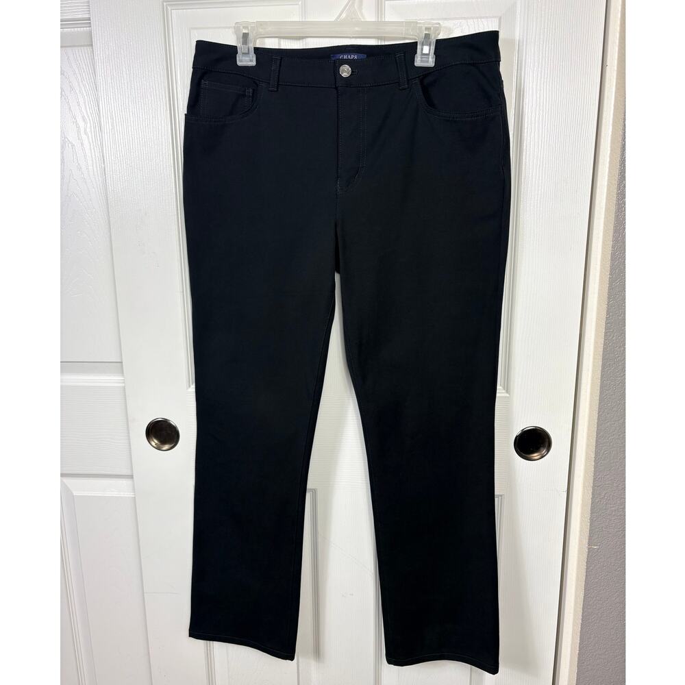 Chaps Women's Black Pants Size 12 NWOT Slimming Fit Stretch
